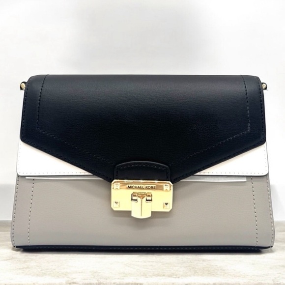 Michael Kors Handbags - Michael Kors Kinsley Medium Shoulder Flap Crossbody Bag Optic White Multi